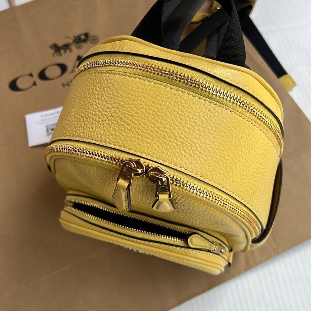 Coach Mini Court Backpack in Retro Yellow - Picture 8 of 15